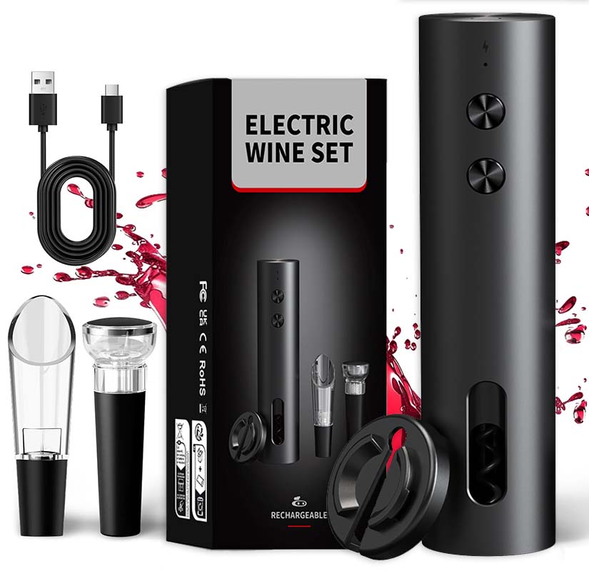 Wine Beer Opener - 4-in-1 Electric Bottle Wine Opener Set
