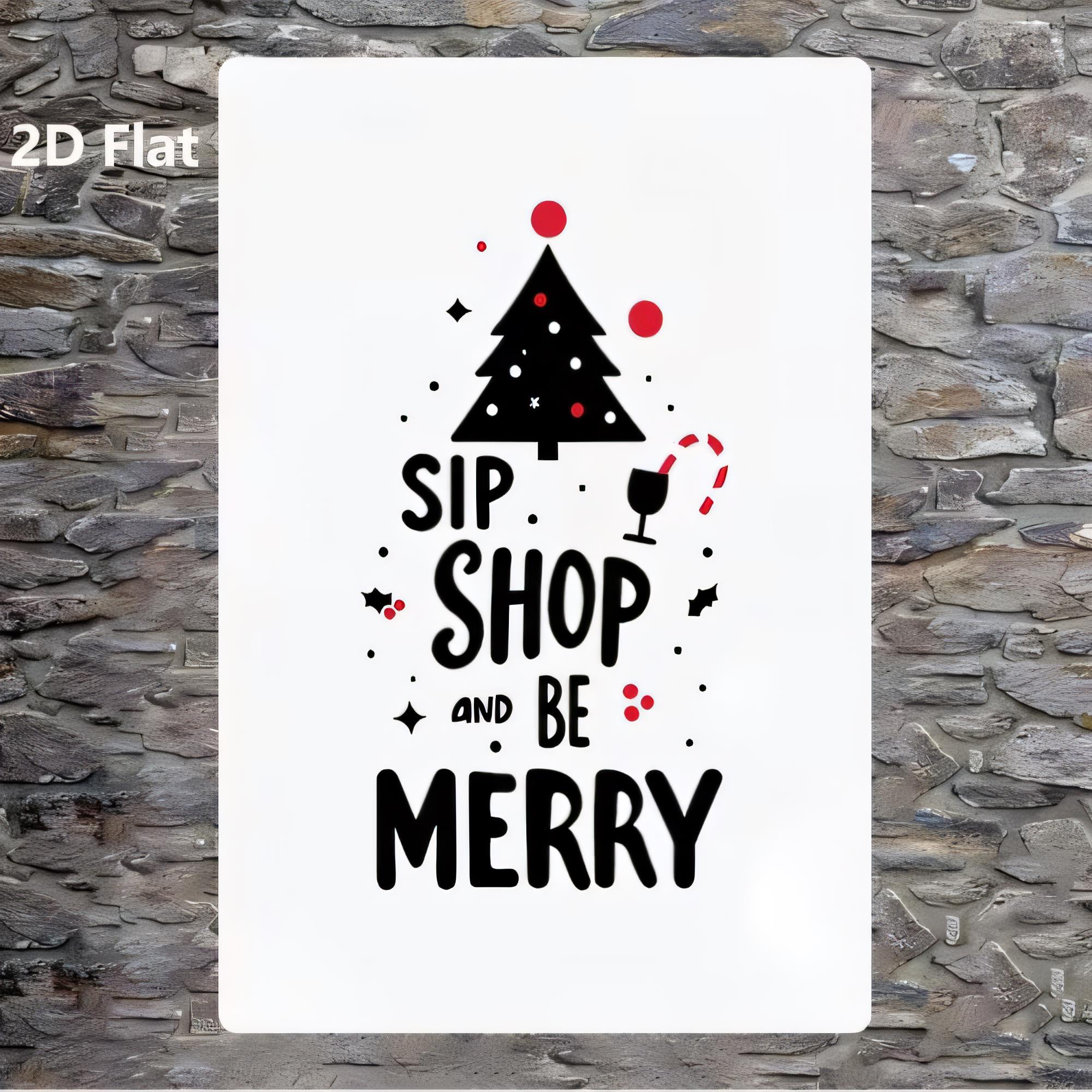Tin Sign Sip Shop And Be Merry - Beer And Wine Quote 评论和价格