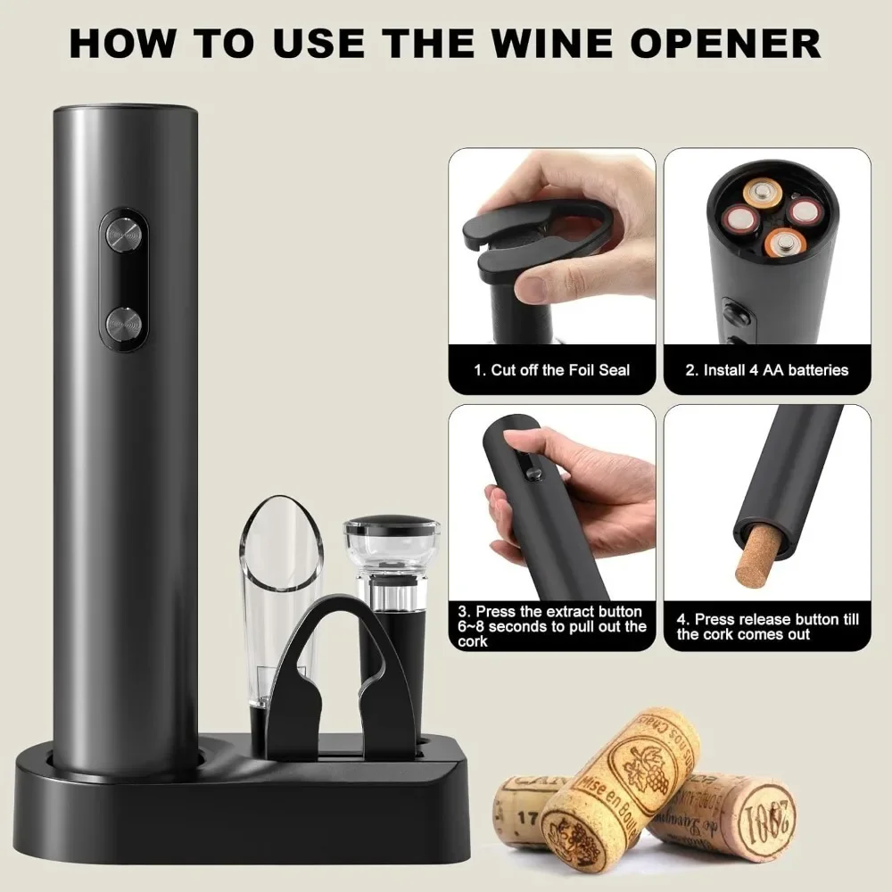 Electric Wine Opener Set Elect - Wine Opener Electric 评论和价格