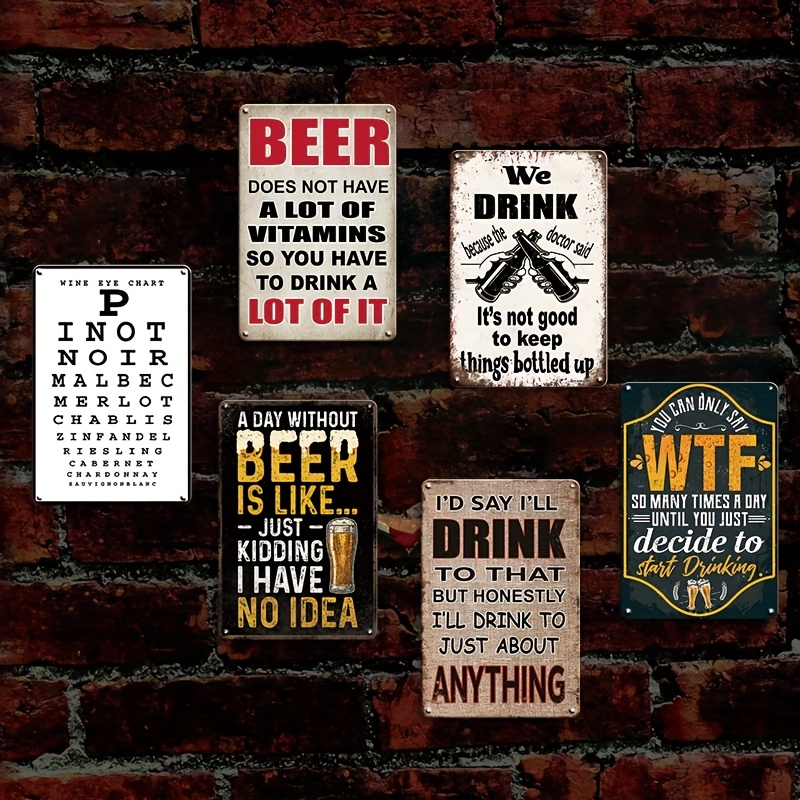 1Pc Vintage 2D Flat Funny Beer - Beer And Wine Quote 评论和价格