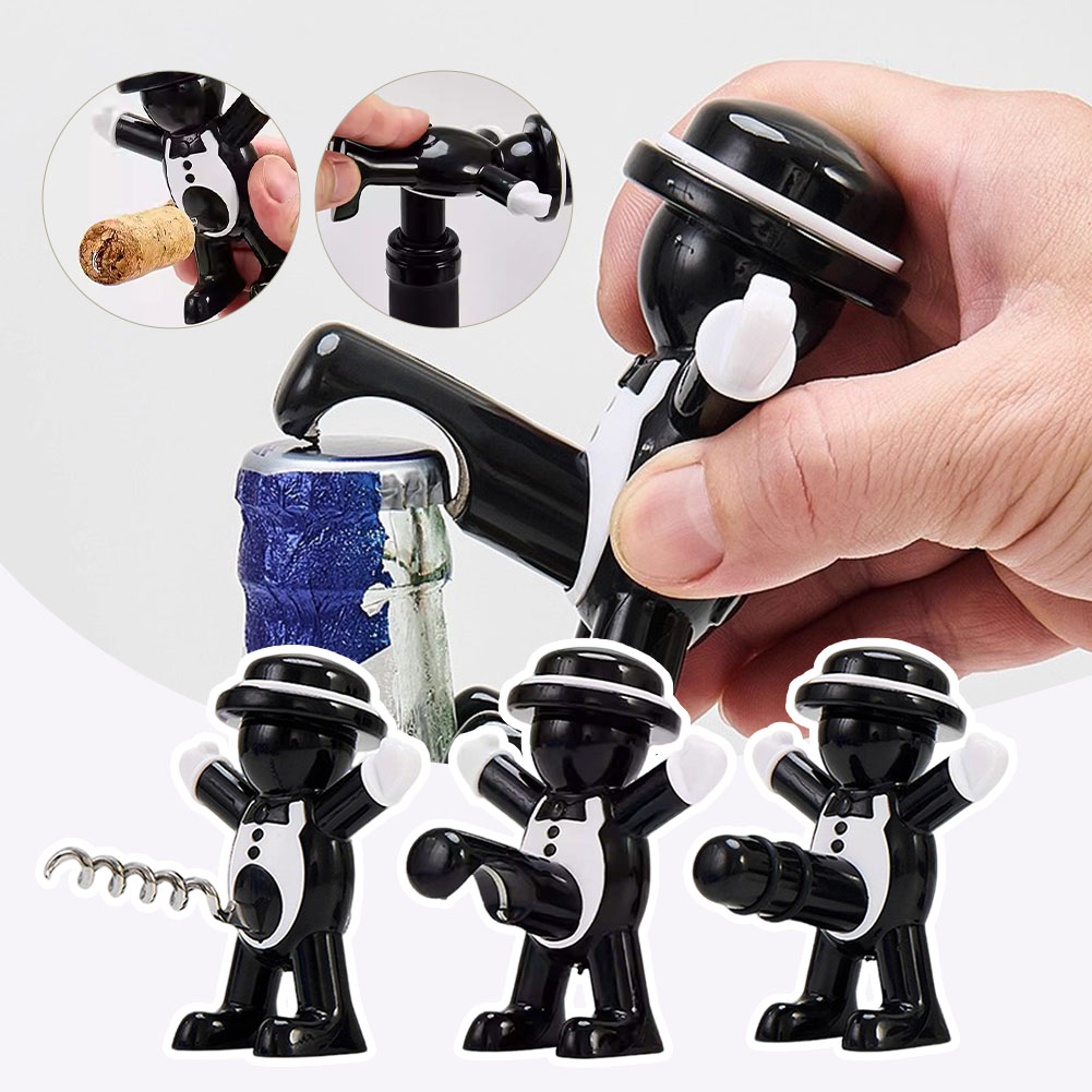 Black Cool Man Bottle Opener E - Wine Beer Opener 评论和价格