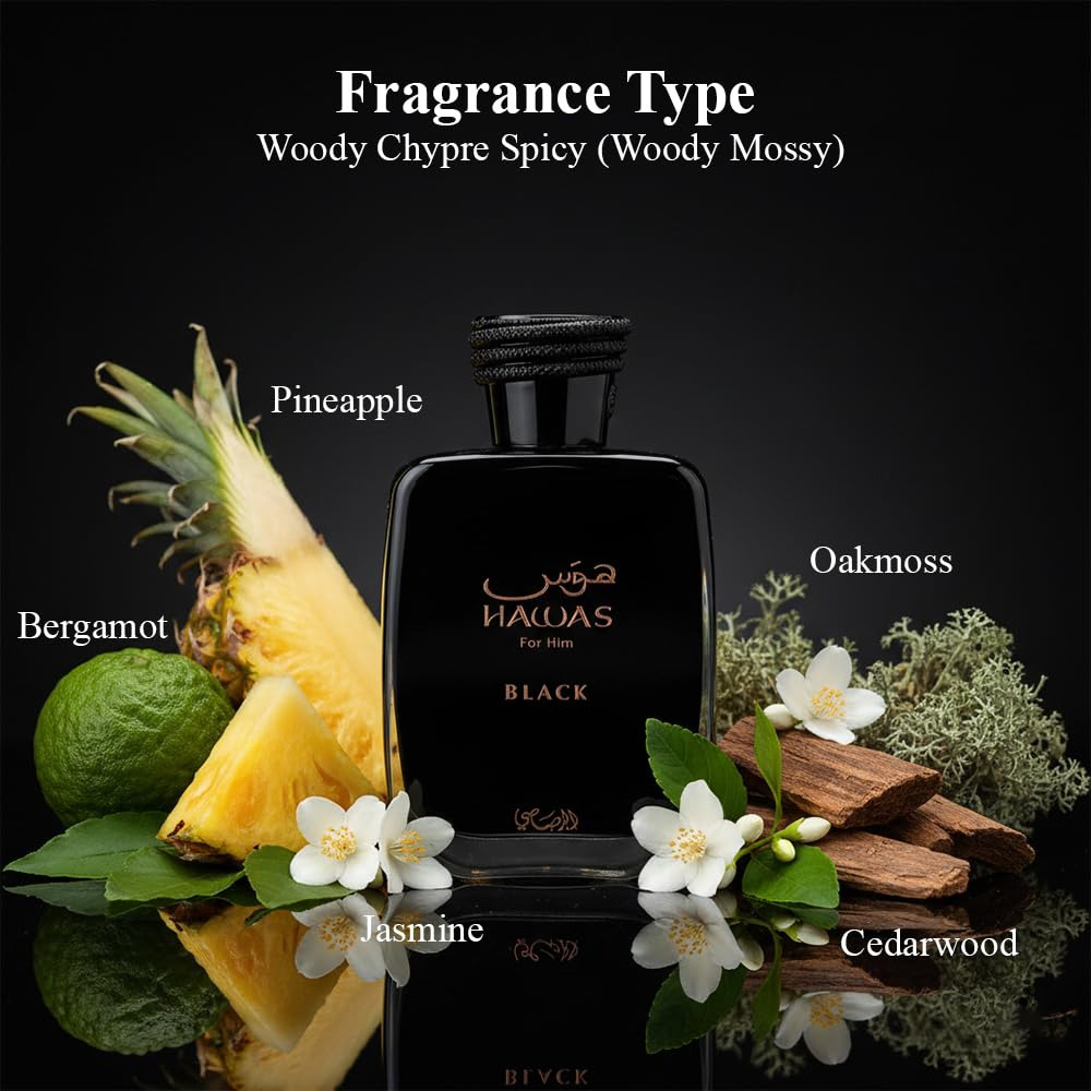 Hawas Black by Rasasi for Men  - Wine&Beer Help 评论和价格