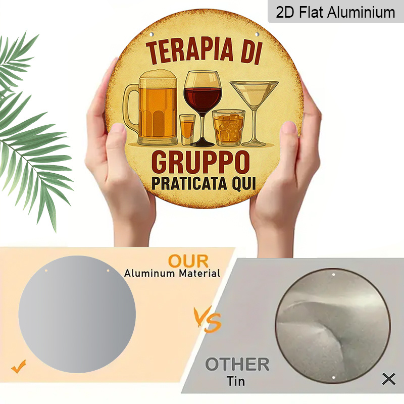 2D Flat, 1pc 7.87inchs Round A - Beer And Wine Quote 评论和价格