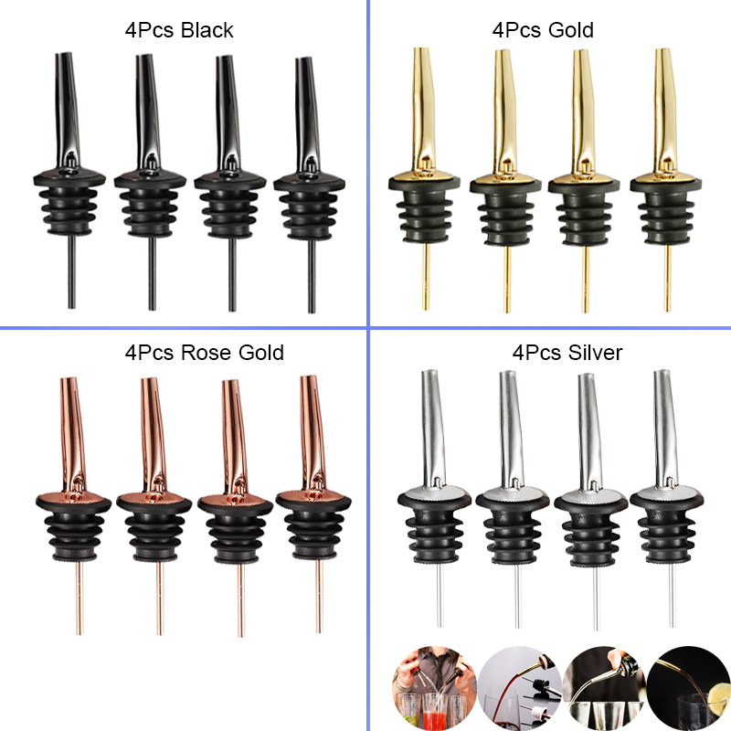 4Pcs Black/Rose Gold/Silver Li - Wine Aerator Pour 评论和价格