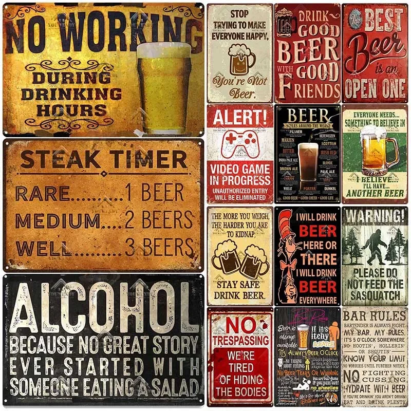 Bar Pub Sign Decor Funny Quote - Beer And Wine Quote 评论和价格