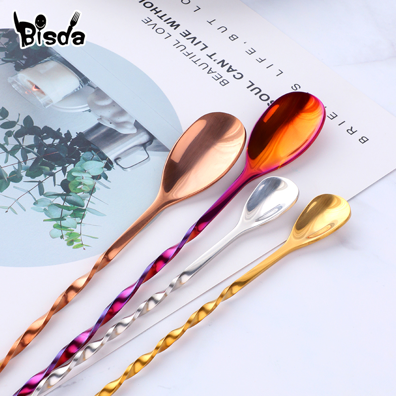 Cocktail Bar Spoons with Fork, - Bar Spoon Twisted 评论和价格